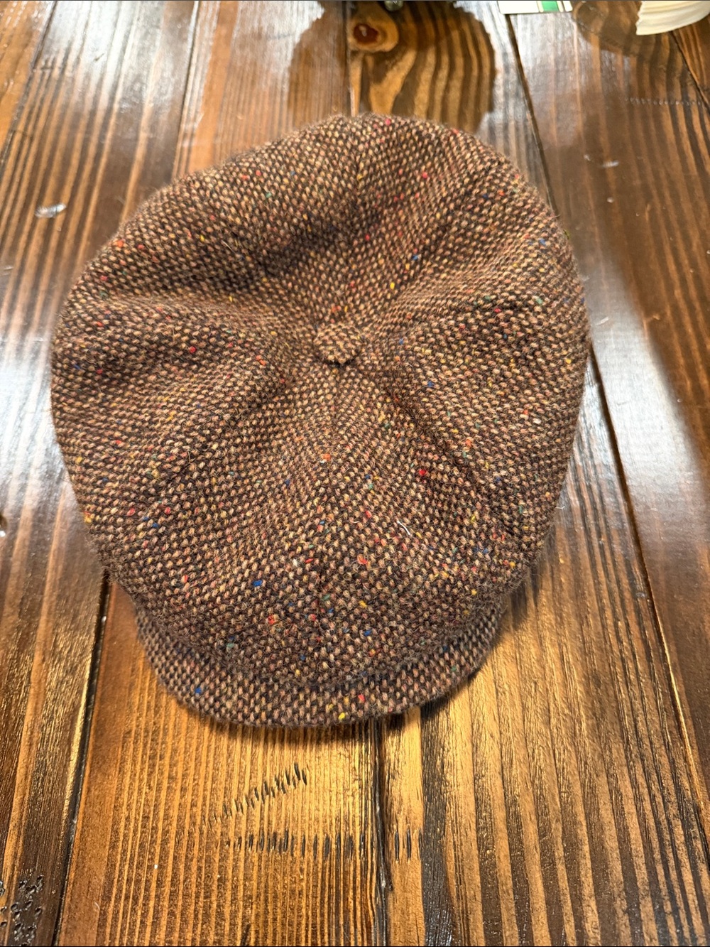 Hanna Hats of Donegal Men's Brown Tweed Newsboy Cap- L